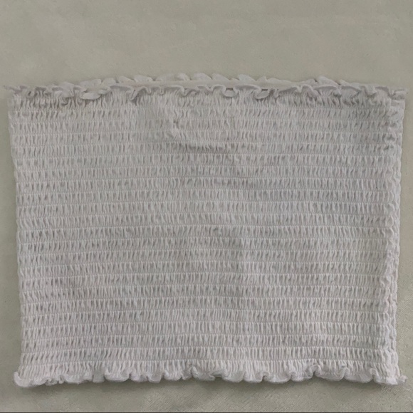 Hollister White Ruched Cropped Tube Top - Picture 6 of 7